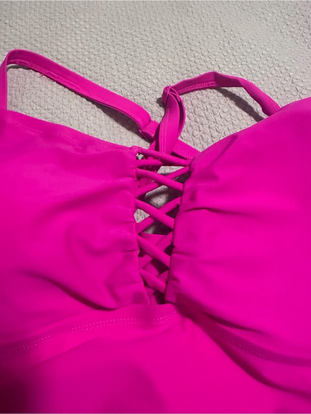 torrid Hot Pink Lace-Up One-Piece Swimsuit